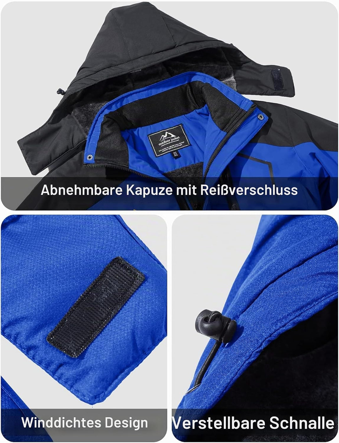 MAGCOMSEN Herren Winter Skijacke Fleece Gefüttert Jacke Outdoor Verdickt Softshelljacke Wasserdicht