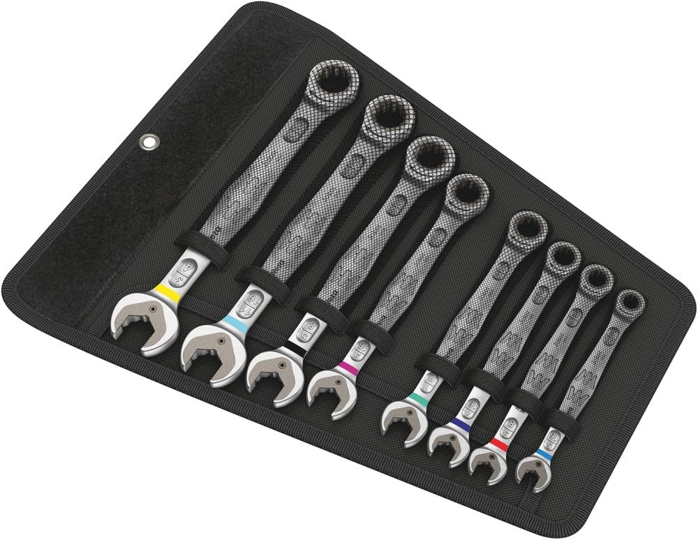 Wera 05020012001 6000 Joker 8 Imperial Set 1, Joker Maul-Ringratschenschlüssel-Satz, zöllig, 8-teili