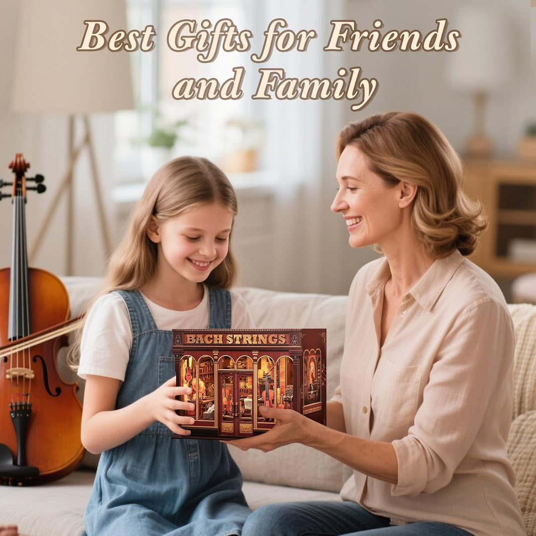 CUTEBEE Book Nook Kit - DIY Puppenhaus Miniature House Musical Room, 3D Holzpuzzle & Musik Stil Mini