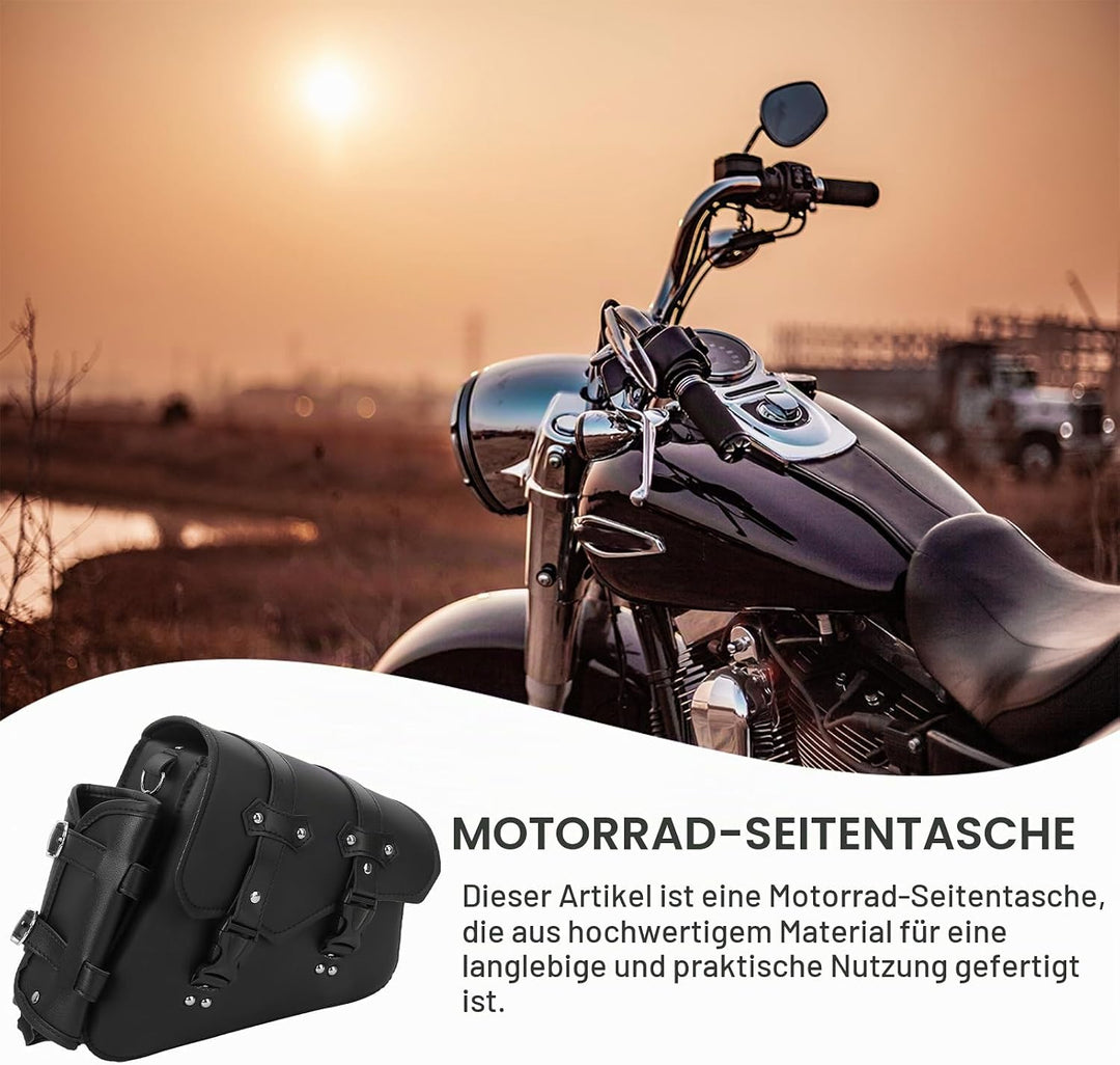BESPORTBLE Motorradtasche Seitentasche Rechts Motorrad Satteltasche PU Leder Wasserdicht Motorräder