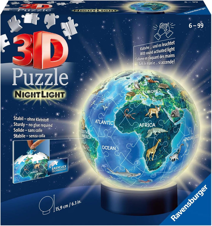 Ravensburger 3D Puzzle 11843 - Nachtlicht Puzzle-Ball Pferde am Strand - 72 Teile - ab 6 Jahren & 3D