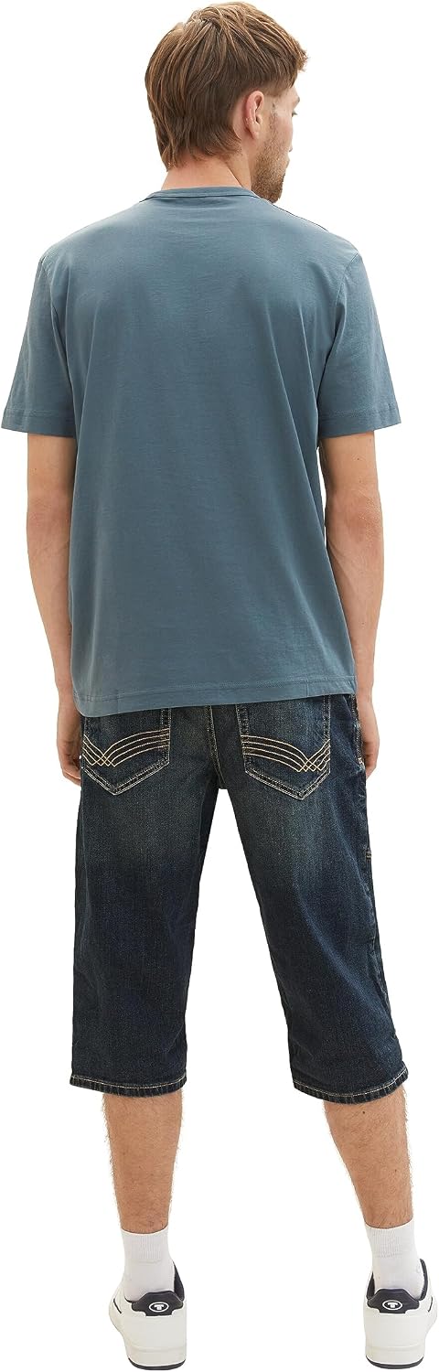 TOM TAILOR Herren Max Overknee Bermuda Shorts 30 10120 - Used Dark Stone Blue Denim, 30 10120 - Used