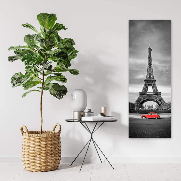 Feeby Wandbild Eiffelturm Modern Deko Kunst Bilder Paris schwarz-weiss 30x90 cm M14002 30x90 cm, M14