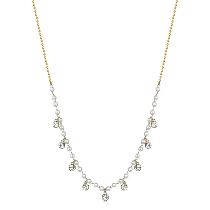 Brosway Chant BAH84 Steel golden Crystals and Pearls Woman Necklace