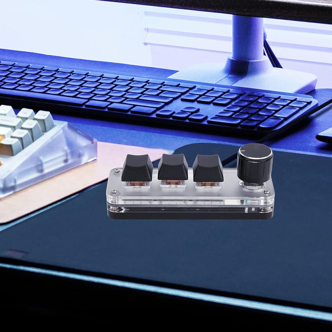 Anpassbare -Makrotastatur mit 3 Tasten, Tragbares USB-Programmier-Gaming-Keypad mit Hot Swap, Mechan