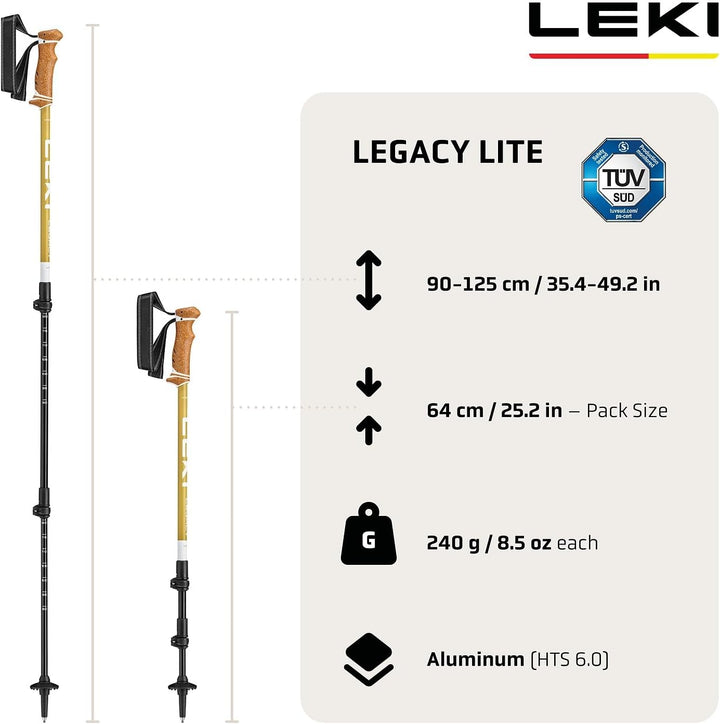 LEKI Legacy Lite Wanderstöcke Damen & Herren | leichte, verstellbare Trekkingstöcke aus Aluminium (9