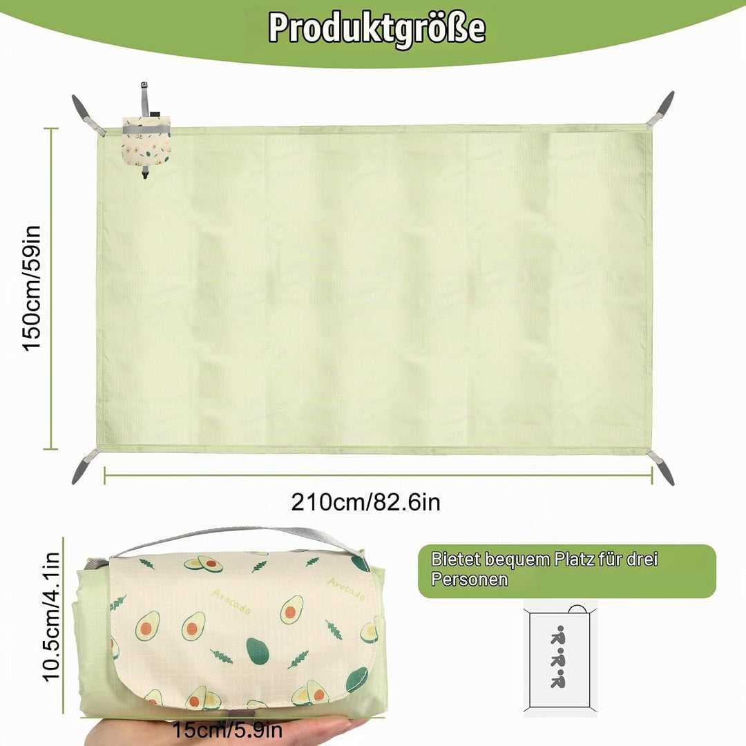 GOSHIES 150 x 210 cm Picknickdecke Wasserdicht Mini Picknickdecke Ultradünn &amp; Kompakt Stranddecke fü