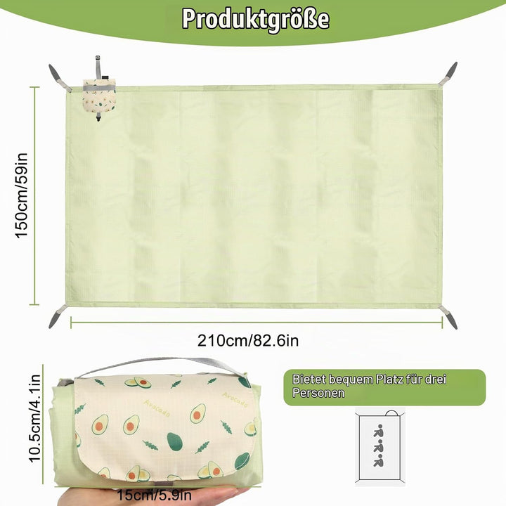 GOSHIES 150 x 210 cm Picknickdecke Wasserdicht Mini Picknickdecke Ultradünn &amp; Kompakt Stranddecke fü