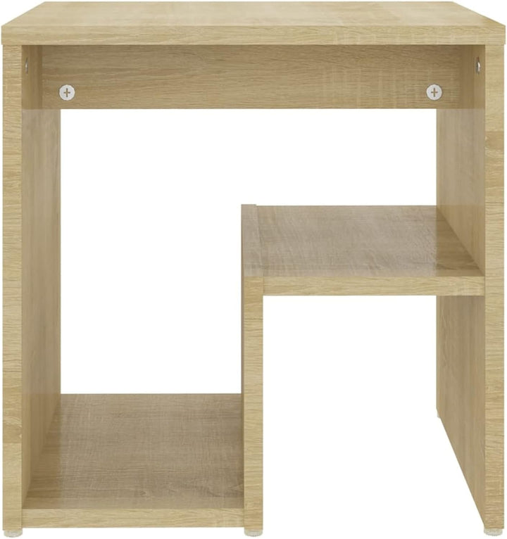 Susany Nachttisch mit Ablagen, Nachtschrank Nachtkommode Beistelltisch Spanplatte Sonoma-Eiche 40x30