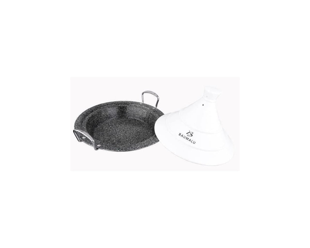 Baumalu - Tajine aus Edelstahl 30 cm mit weissem Keramikdeckel, für alle Herdarten einschliesslich I