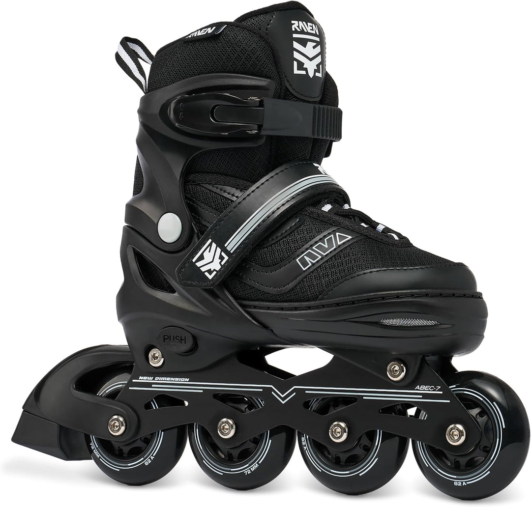 Raven Verstellbare Inline Skates Drill optional als 2in1 - Kugellager Carbon Abec7 - DSAS - Double-S