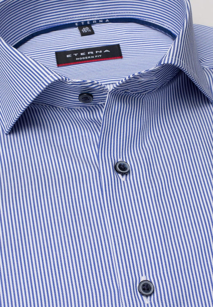 eterna Langarm Hemd Modern Fit Twill gestreift