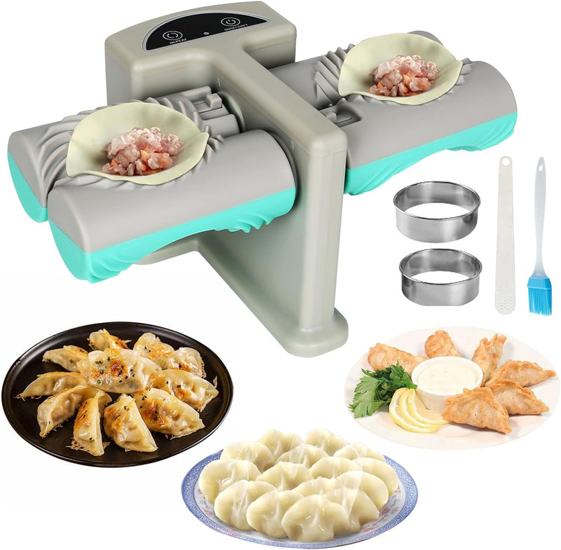 Elektrische Ravioli Maker, Doppelkopf Dumpling Maker Knödel Schimmel, Automatische Knödelmaschine, T