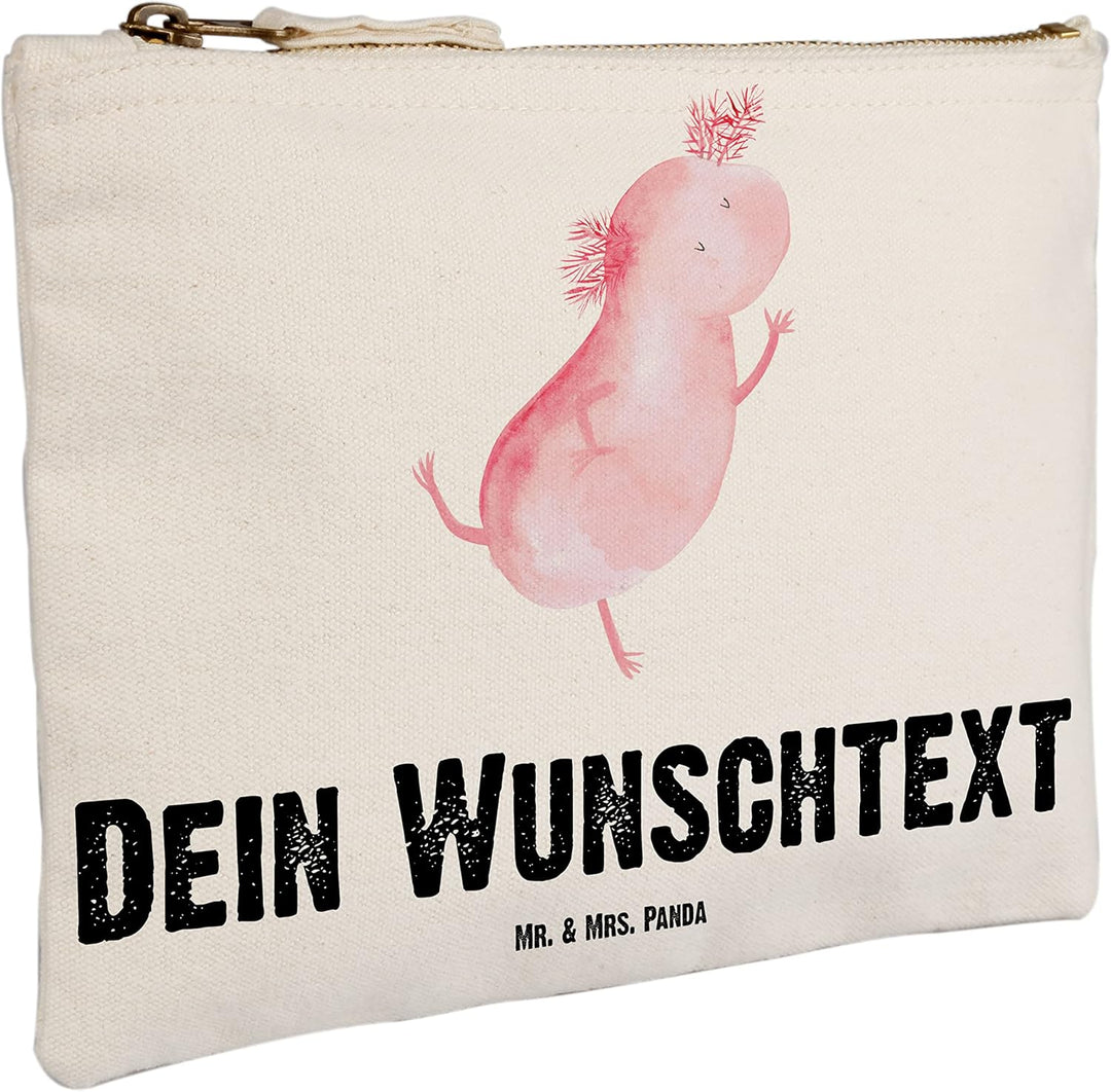 Mr. & Mrs. Panda Kulturbeutel personalisierbar Axolotl Tanzen Grösse M - Personalisierte Geschenke,