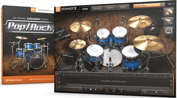 TOONTRACK schaut EZX toontrac-Software Akku
