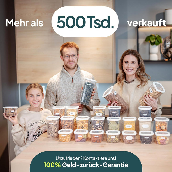 uandu Vorratsdosen mit Deckel Luftdicht - 18er Vorratsbehälter Set | Aufbewahrungsbox Küche Aufbewah