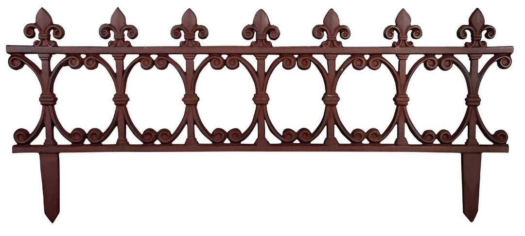 Esschert Design Beetzaun Klassik, breiter Zierzaun aus Gusseisen, 82 x 36 cm, Beet Abgrenzung mit Er