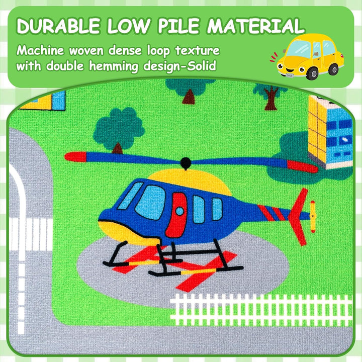 Capslpad Automatte für Kinder, 80x150 cm, Stadt- und Strassenmotiv, rutschfest, interaktiv, Spielzim
