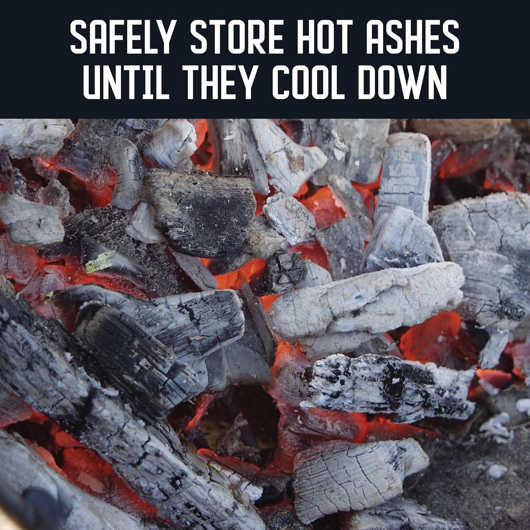 Steven Raichlen Holzkohle-/Ascheneimer mit Deckel, verzinkt, silber, 27.69x27.69x34.67 cm, SR8012