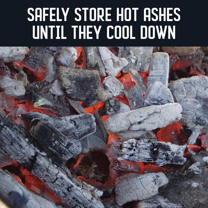 Steven Raichlen Holzkohle-/Ascheneimer mit Deckel, verzinkt, silber, 27.69x27.69x34.67 cm, SR8012