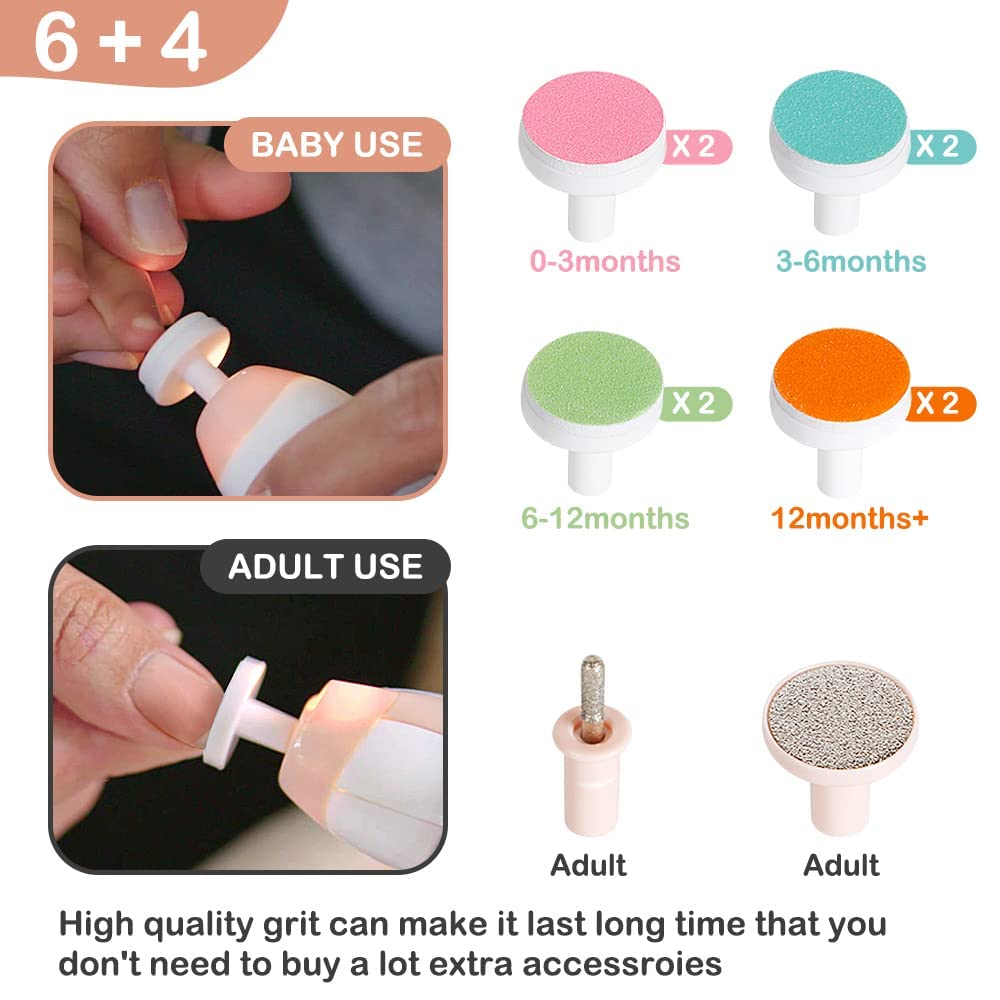 haakaa Baby Nageltrimmer Elektrisch Baby Nagelknipser Set für Neugeborene, Kleinkinder oder Erwachse