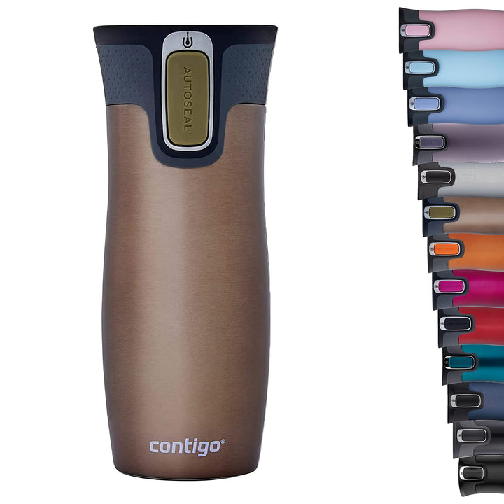 Contigo West Loop Autoseal Thermobecher, Edelstahl Isolierbecher, Kaffeebecher To Go, BPA frei, ausl