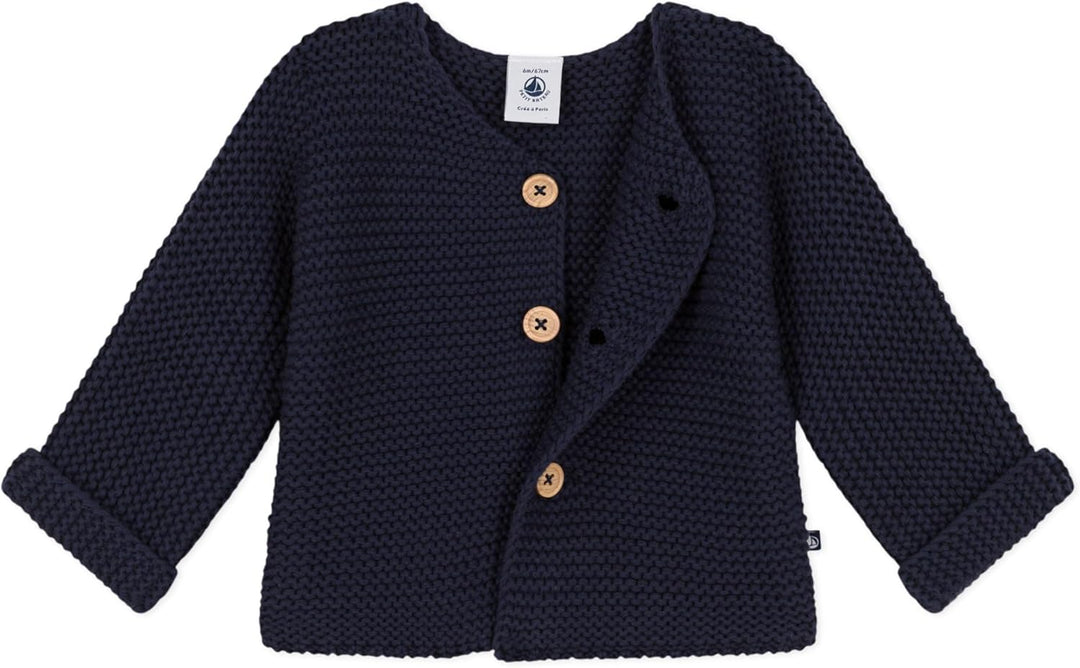 Petit Bateau Unisex Baby Strickjacke 3 Monate Blau Smoking, 3 Monate Blau Smoking