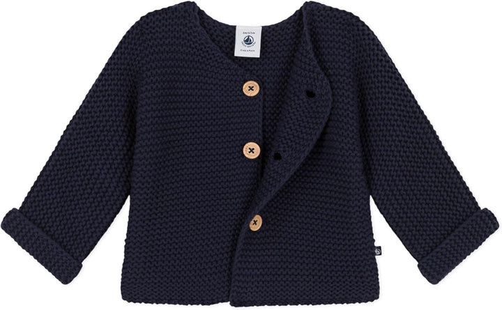 Petit Bateau Unisex Baby Strickjacke 3 Monate Blau Smoking, 3 Monate Blau Smoking