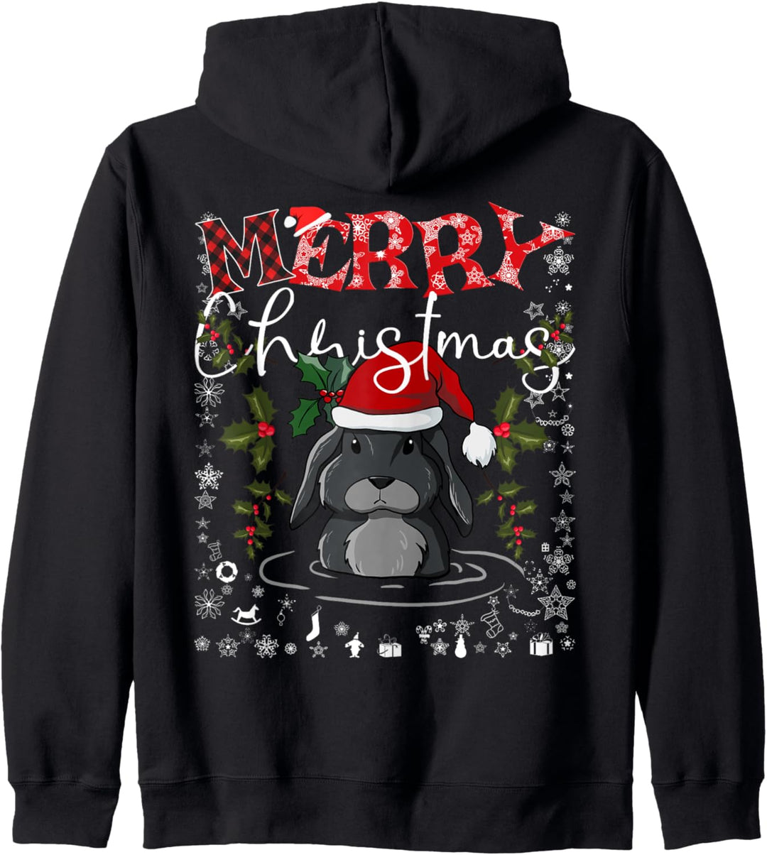 Weihnachtsmann-Hase, lustig, Retro, passende Familie, Frohe Weihnachten Kapuzenjacke