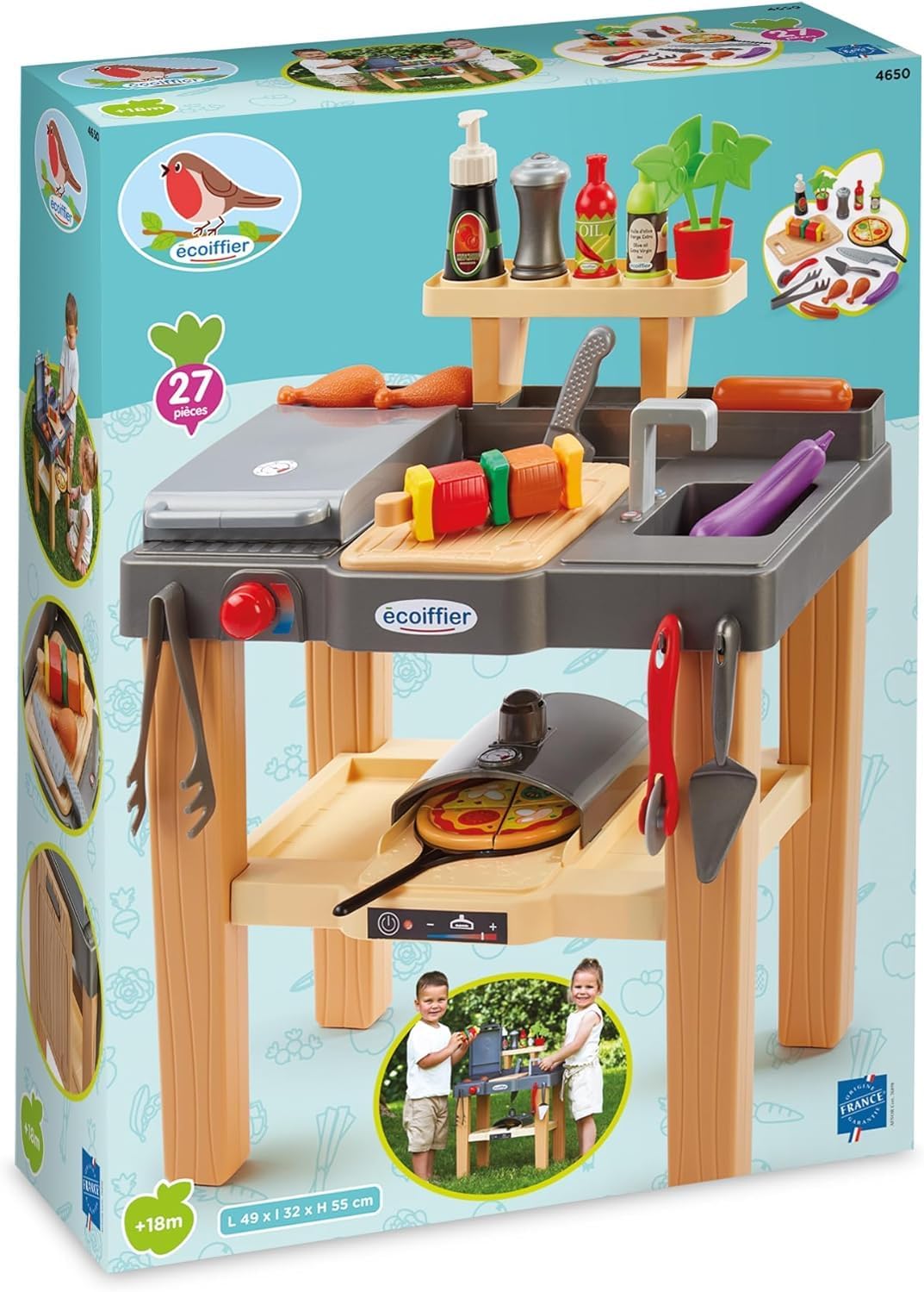 ECOIFFIER – Sommerküche – 4650 – Outdoor-Spiele für Kinder – ab 18 Monaten