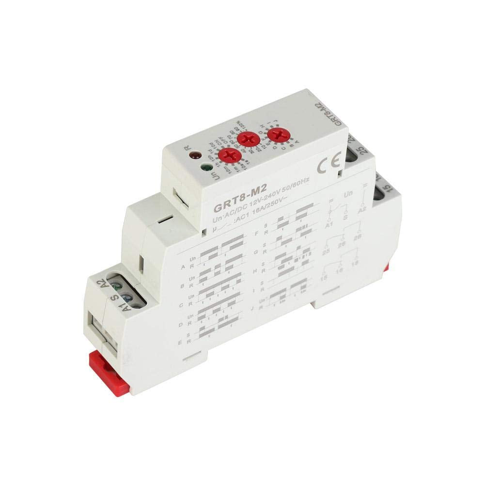 Multifunktionales Verzögerungszeitrelais GRT8-M2, AC/DC 12V-240V Multifunktionales Verzögerungszeitr