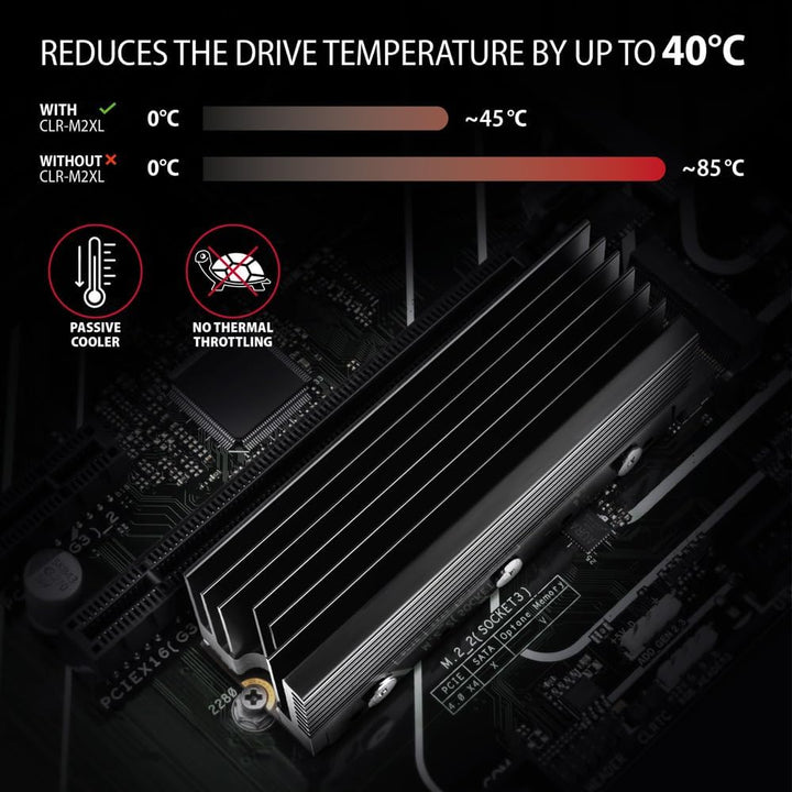 AXAGON CLR-M2XL passiv - M.2 SSD, 2280 - Aluminium-Heatspreader mit Kühlrippen