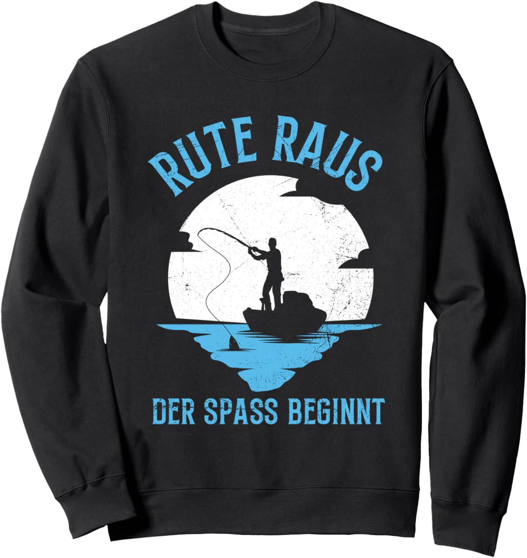 Rute Raus Der Spass Beginnt Angler Angelausflug Angeln Sweatshirt