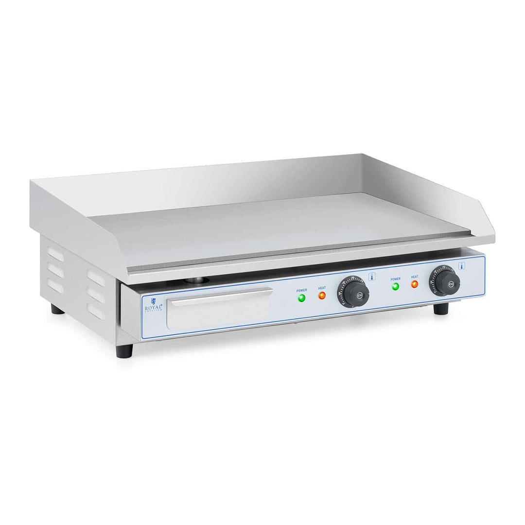 Royal Catering RC-EG001 Doppel Elektro Grillplatte 730 x 400 mm Glatt 2 x 2.200 W Griddleplatte Brat