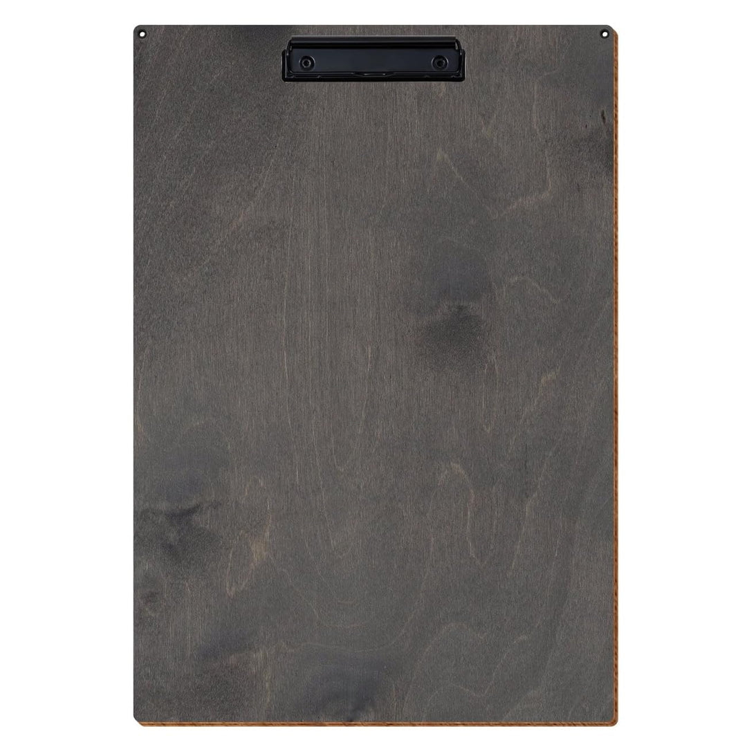 Bütic Holz Klemmbrett Standardform Grau für DIN A3 A4 A5 A6 mit 2 Ösen aus 3mm starkem Birkensperrho