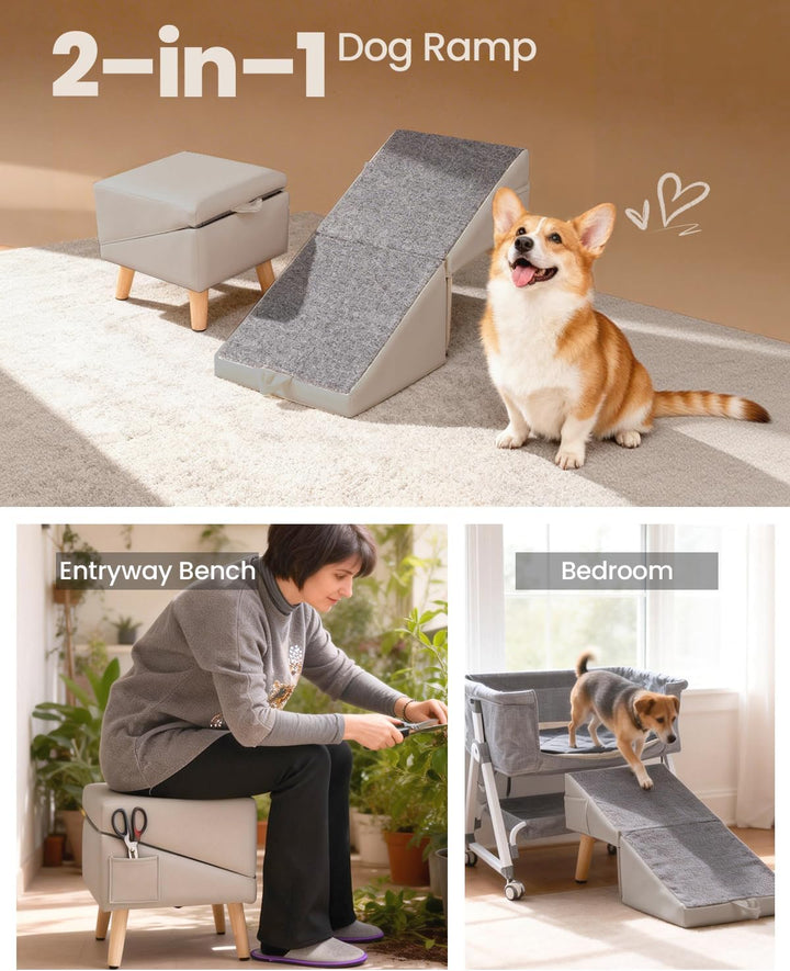Hunderampe für Sofa &amp; Bett, 2-in-1 Hundetreppe für kleine &amp; mittelgrosse Hunde Katzen, 40 cm Indoor-