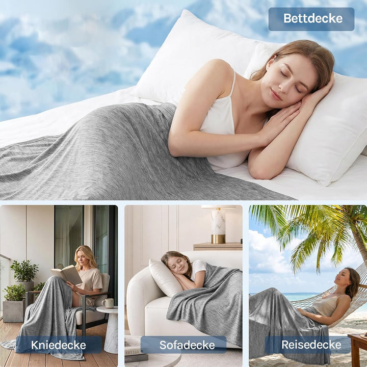 WOLTU Kühldecke mit Q-Max>0.45 fürs Schlafen, Sommerdecke Selbstkühlende Decke Mikrofaser Arc-Chill,