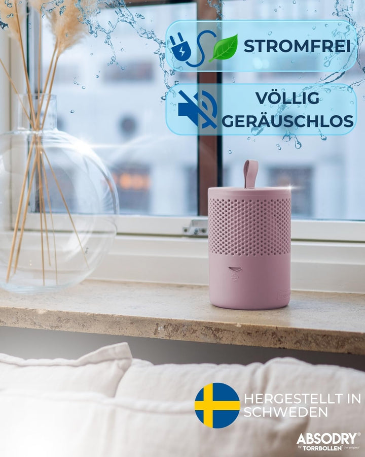 Absodry Duo Family Luftentfeuchter für 25m2 Entfeuchter 600 g Granulat-Beutel, 1000 ml leise ohne St