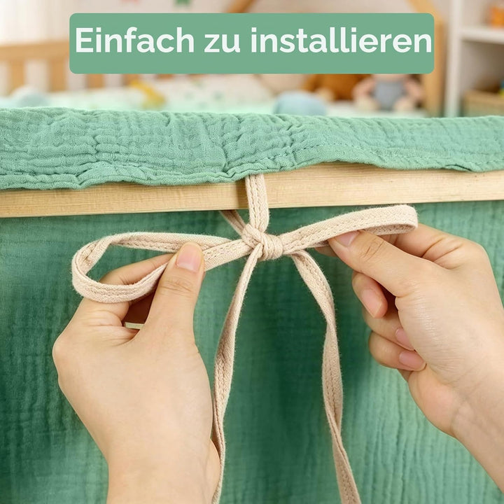 Baldachin aus 100% Baumwolle für Kinderzimmer Betthimmel für Hausbett &amp; Kinderbett Himmelbett Vorhän