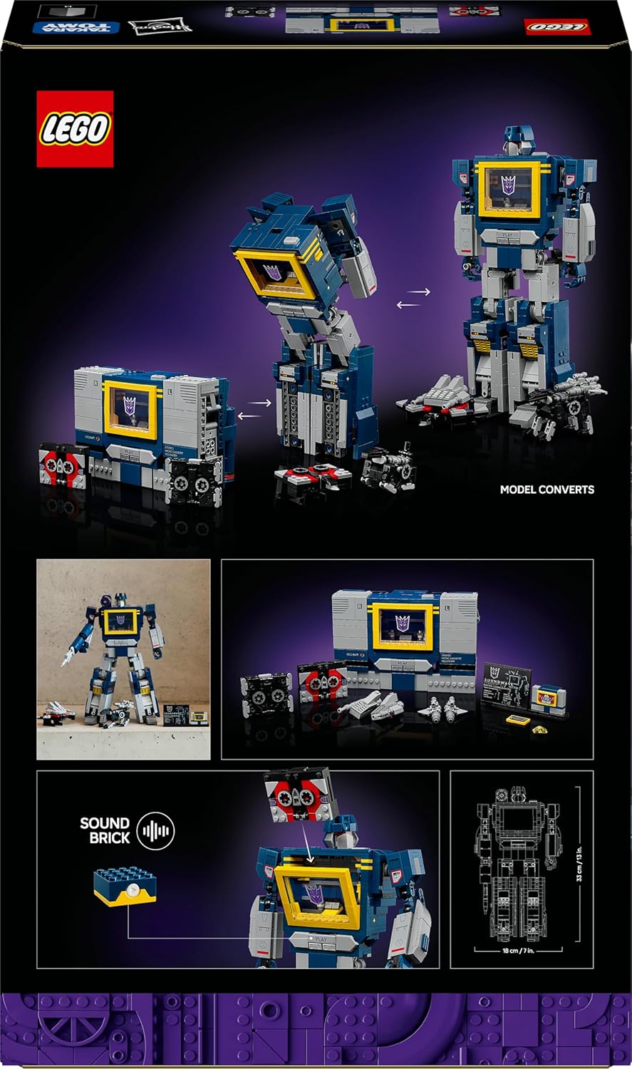 LEGO Icons Transformers: Soundwave Set für Erwachsene - Modellbau zum Ausstellen mit verwandelbaren