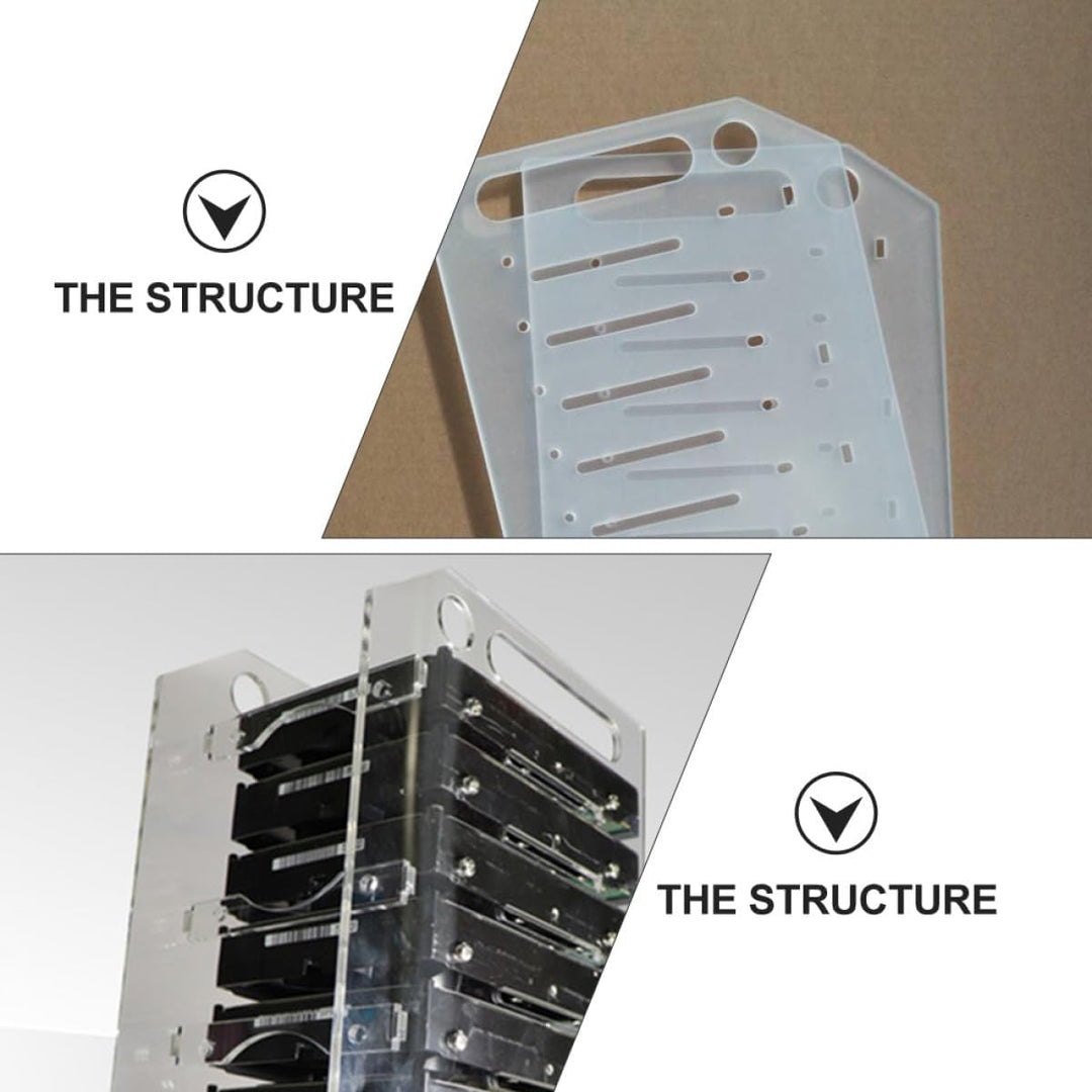 Kisangel Transparentes 3,5 Zoll Acryl Festplatten Rack mit 8 Lagen für Einfache Montage und Wärmeabl