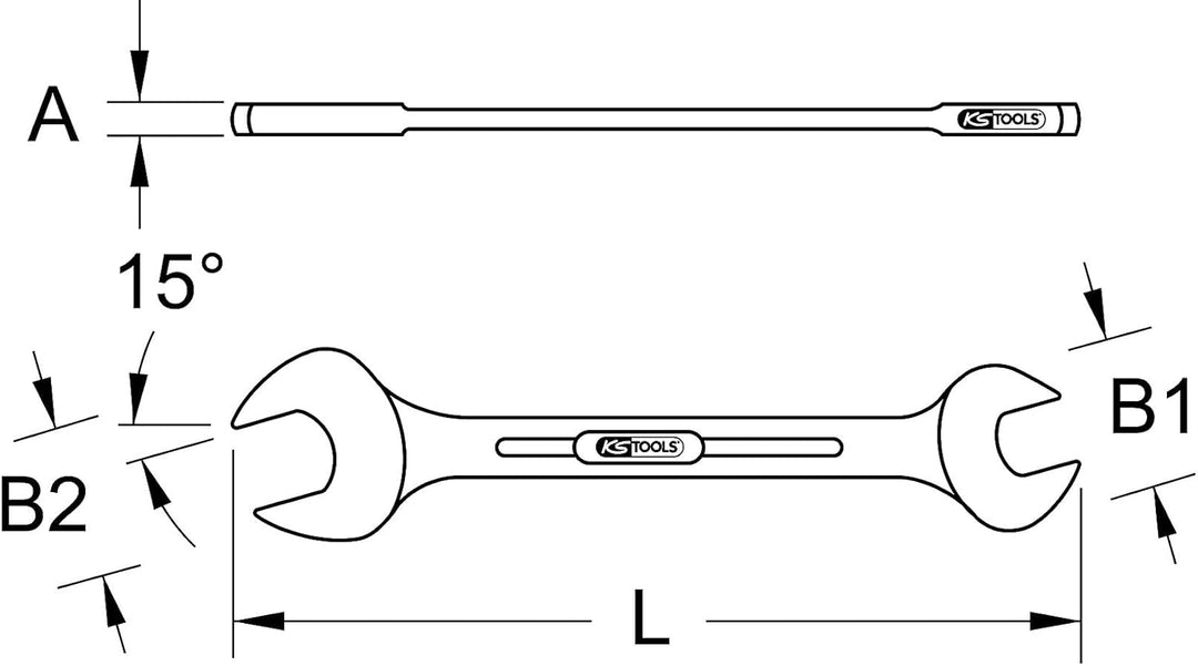 KS Tools 517.0728 CLASSIC Doppel-Maulschlüssel, 46x50mm