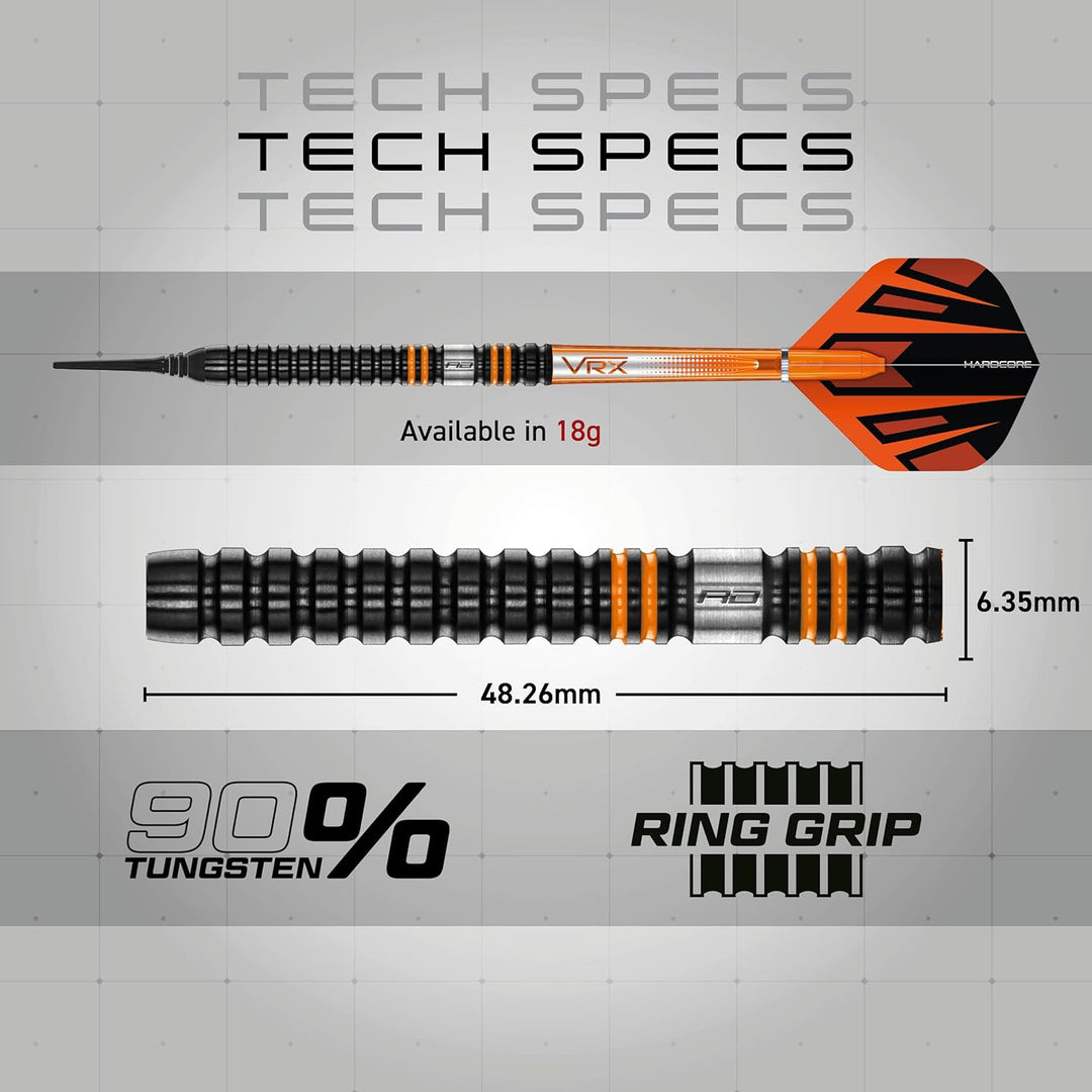 RED DRAGON Amberjack Pro Soft Series Premium-Wolfram-Darts-Set mit Flights und Stielen 18G Softip 1,