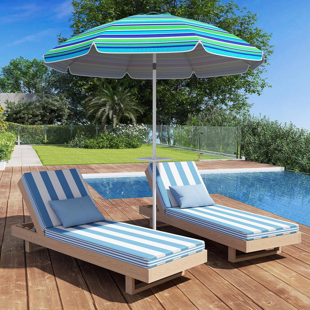 GOPLUS Strandschirm, Sonnenschirm um 30° knickbar, Gartenschirm UV 50+, Tischschirm mit Bodenhülse,