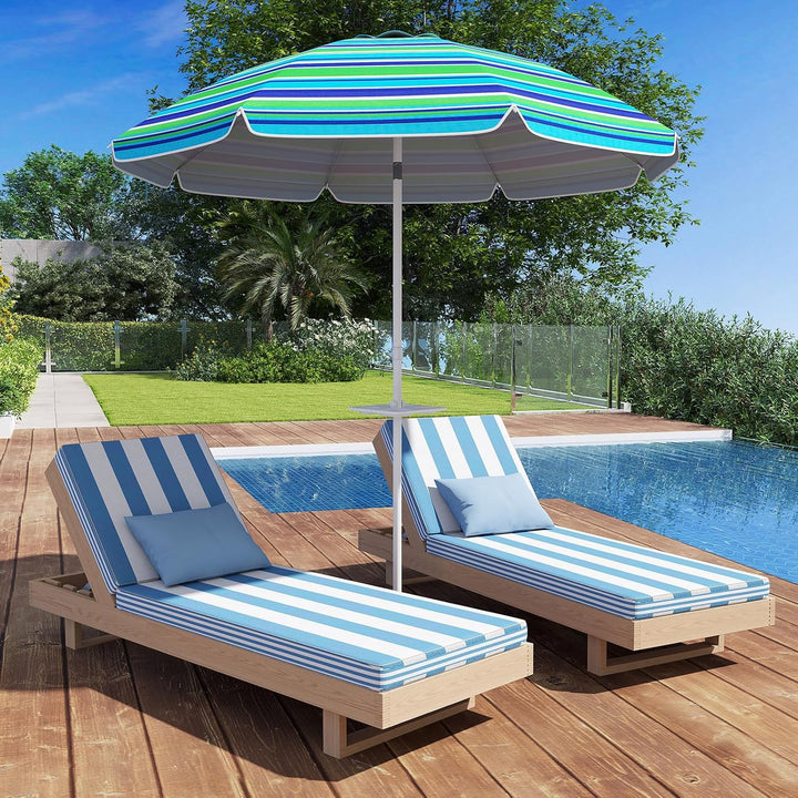 GOPLUS Strandschirm, Sonnenschirm um 30° knickbar, Gartenschirm UV 50+, Tischschirm mit Bodenhülse,
