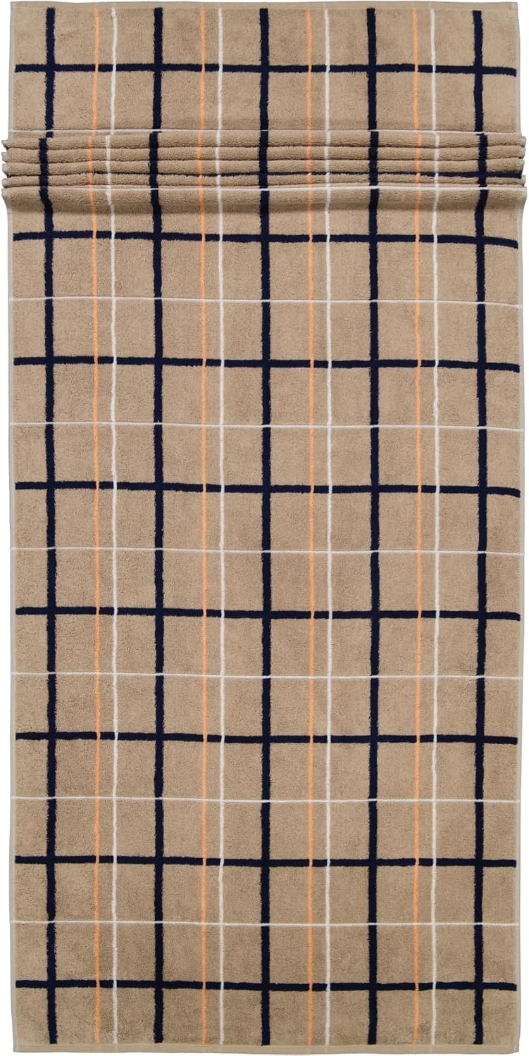Cawö Home Handtücher Avenue Karo 339 Sand - 31 Saunatuch 70x180 cm, Saunatuch 70x180 cm