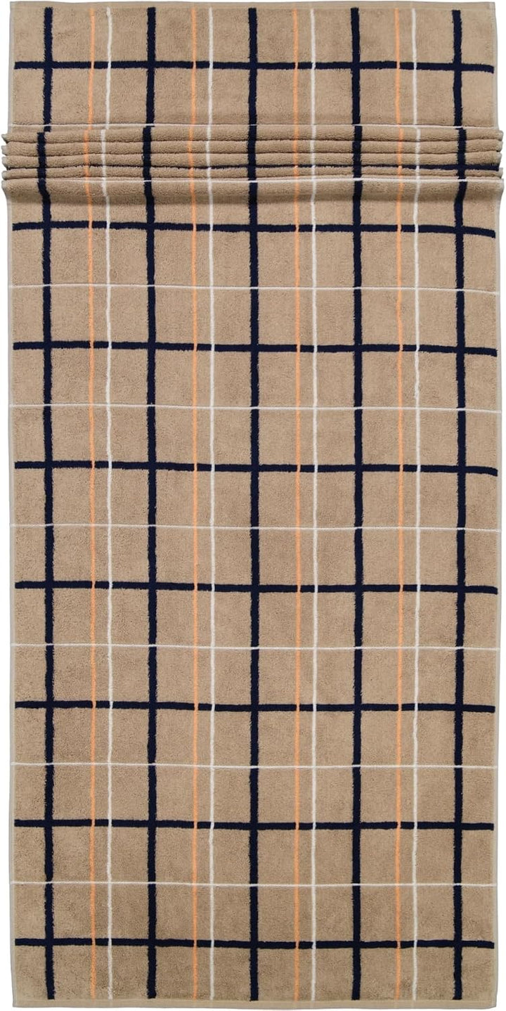 Cawö Home Handtücher Avenue Karo 339 Sand - 31 Saunatuch 70x180 cm, Saunatuch 70x180 cm