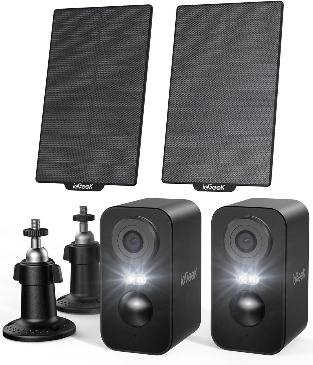 ieGeek 2K (Type-C) Überwachungskamera Aussen Akku Kabellose mit Solarplatten, 5200mAh Akku Kamera Üb