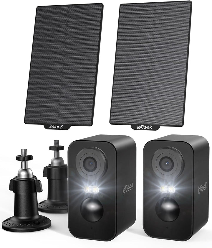 ieGeek 2K (Type-C) Überwachungskamera Aussen Akku Kabellose mit Solarplatten, 5200mAh Akku Kamera Üb