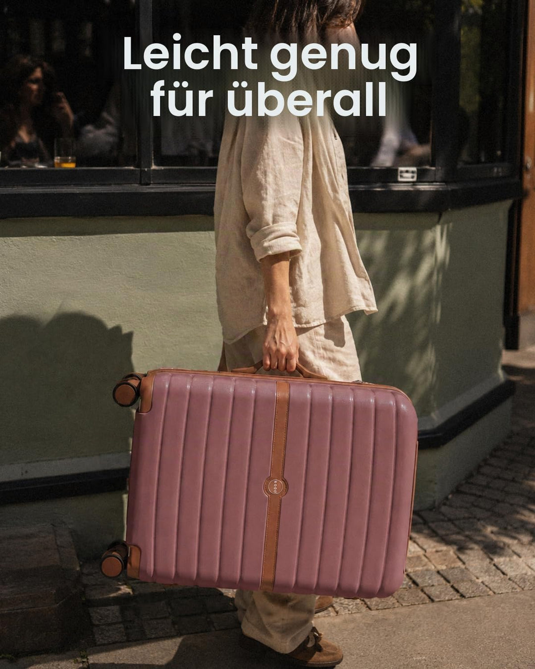 KONO Mittelgrosser Reisekoffer, Hartschalenkoffer aus ABS+PC, Check-in Trolley mit 4 Rollen, Zahlens